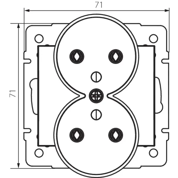 Type E double power socket with earthing terminal LOGI