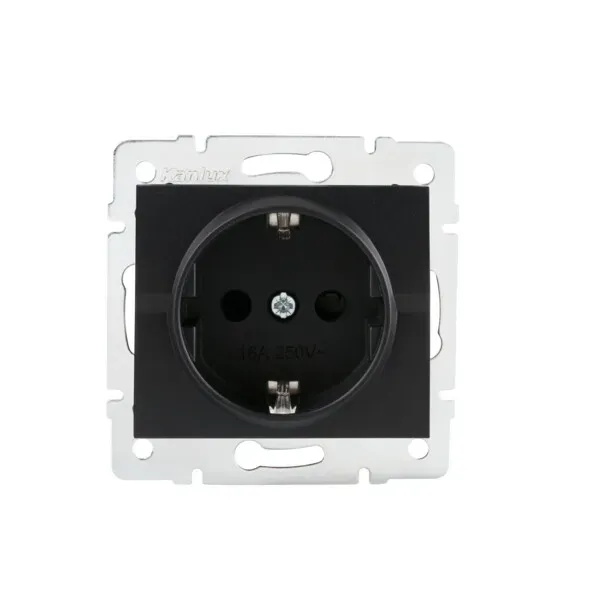 Schuko single power socket with contact protection LOGI