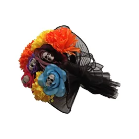 Halloween Decorations 22 x 22 x 25 cm White Red Mexican Woman Skulls Day of the dead