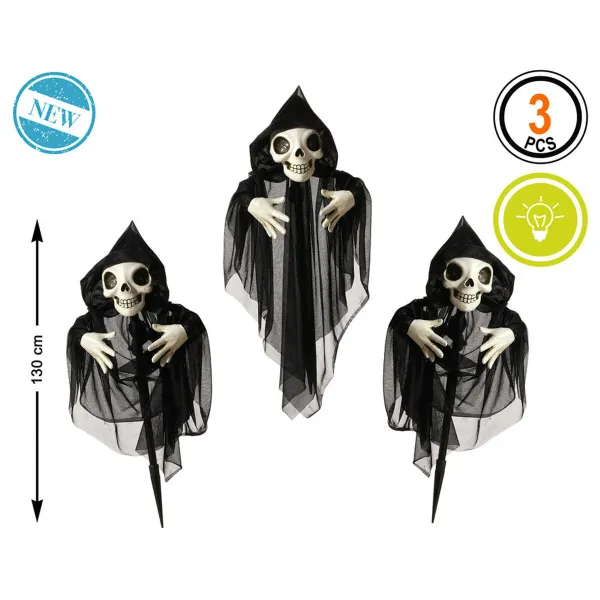 Halloween Decorations Skeleton 130 x 10 x 60 cm (3 Pieces) (3 Units)