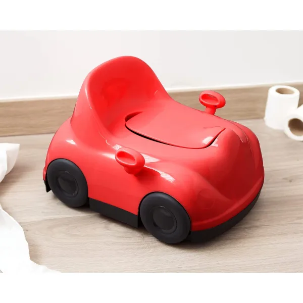 Vaikiška tualeto sėdynė su rankenomis Raudona Automobilis 32 cm