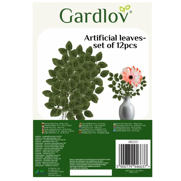 Mākslīgās lapas 47 cm - 12 gabalu komplekts Gardlov 22557