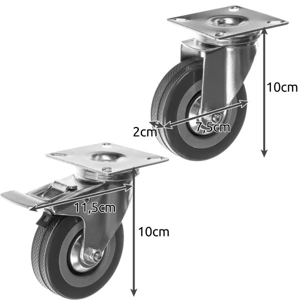 Pöörlevad rattad - 4 tk komplekt Malatec 22537