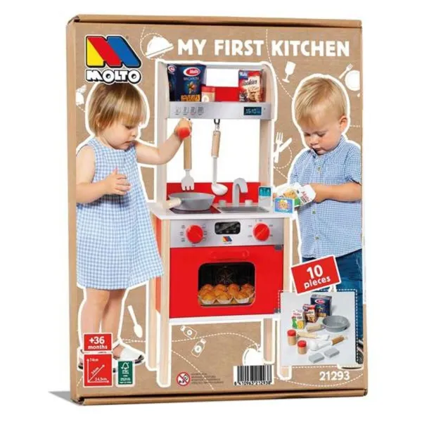 Rotaļlietu Virtuve Moltó 21293 Koks Sarkans (10 pcs)