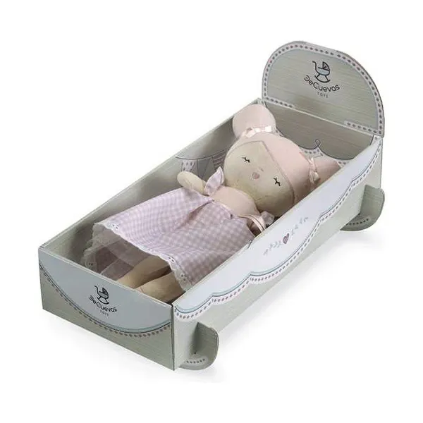 Lupatu lelle Decuevas Niza Korpuss, kas pārveidojams par bērnu gultiņu 36 cm Pūkaina Rotaļlieta