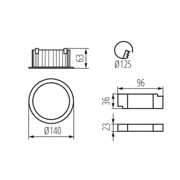 Downlight fitting TIBERI PRO