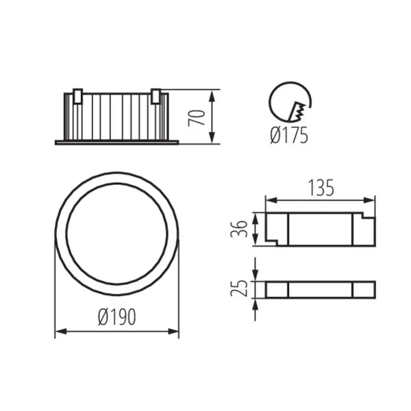 Downlight fitting TIBERI PRO