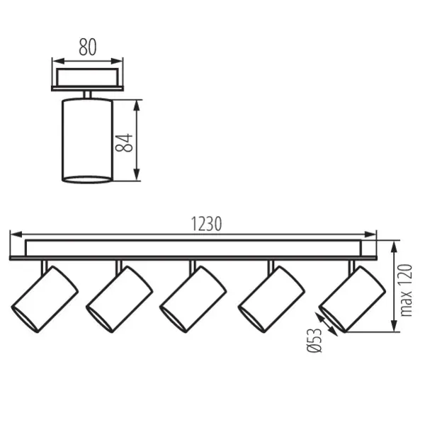 Wall & ceiling lighting fitting EVALO