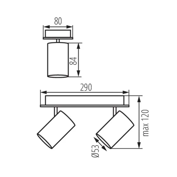 Wall & ceiling lighting fitting EVALO