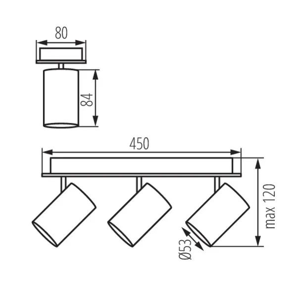 Wall & ceiling lighting fitting EVALO