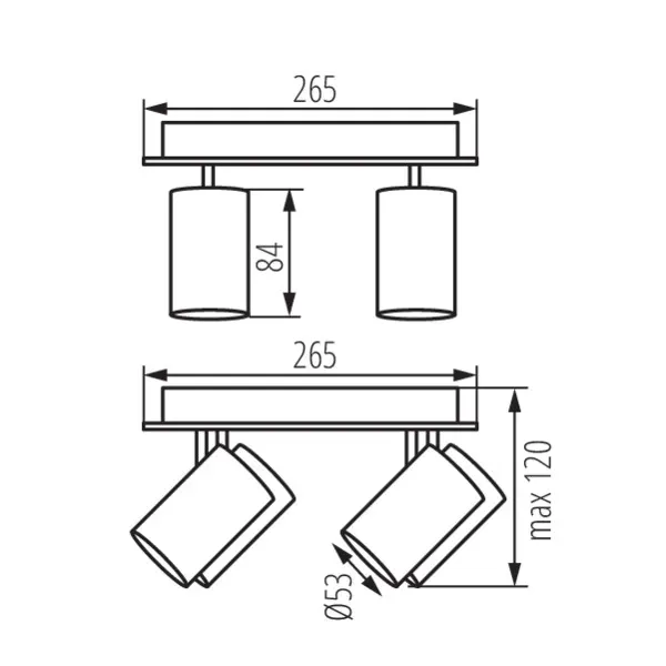 Wall & ceiling lighting fitting EVALO