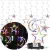 Kalėdinė LED užuolaidų girlianda Springos CL4135, 138 LED žvaigždutės