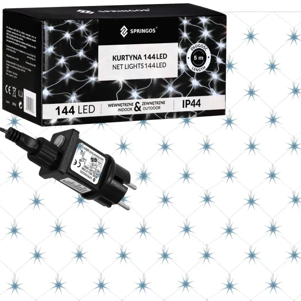 Jouluvalot Springos CL4109 144 Led 2 x 2 m