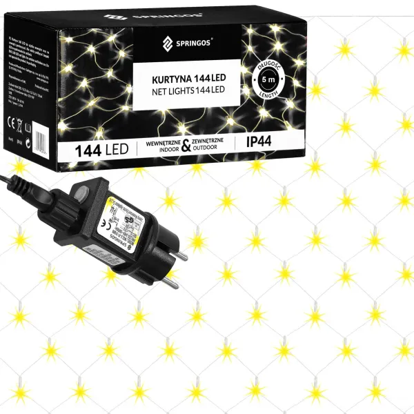 Jouluvalot Springos CL4110 144 Led 2 x 2 m