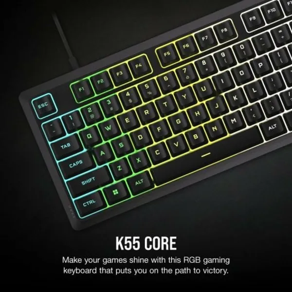 Spēļu Klaviatūra Corsair K55 CORE Melns