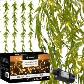 LED гирлянда с искусственными листьями рускуса, световая декорация Springos CL4125