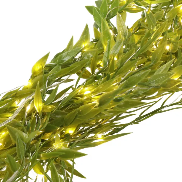 LED virtene ar mākslīgajām Ruskusa lapām, gaismas dekorācija Springos CL4125