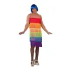 Kostumas suaugusiems My Other Me Rainbow  Spalvotas Suknelė Su kutais 54 dydis