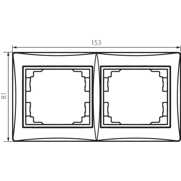 2 Gang Frame Horizontal -with wing DOMO