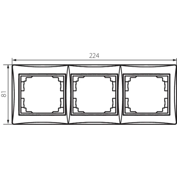 3 Gang Frame Horizontal - with wing DOMO