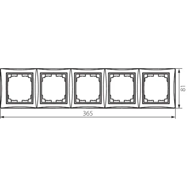 5 Gang Frame Horizontal - with wing DOMO