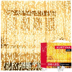 Световая штора Springos CL4054 200 LED гирлянда, лампочки-сосульки, тёплый белый