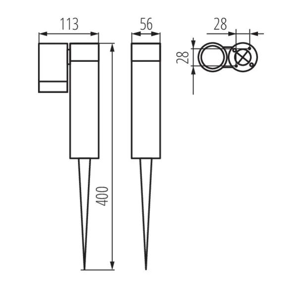 Garden light fitting with replaceable light source USTI SP