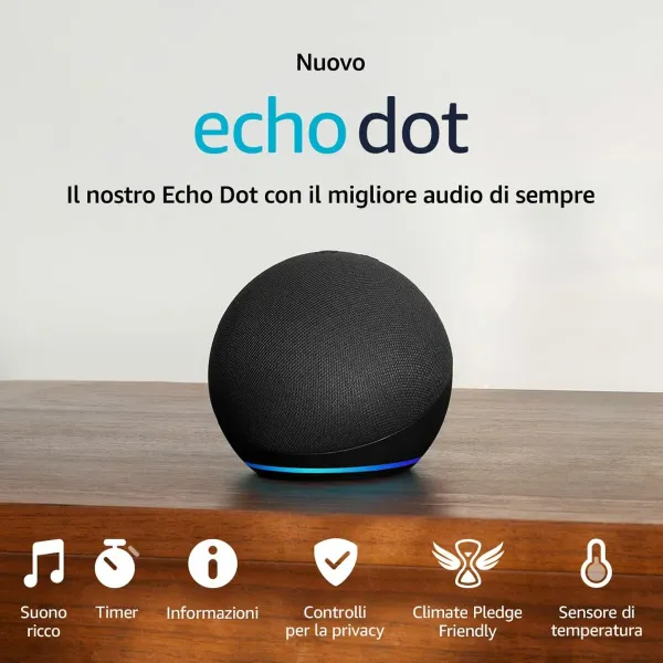 Kaasaskantavad Bluetooth Kõlarid VARIOS ECHO DOT 5ª ANT Must
