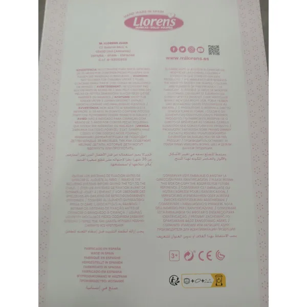 Vauvanukke Llorens Mimi Pinkki 40 cm Lastenvaunut
