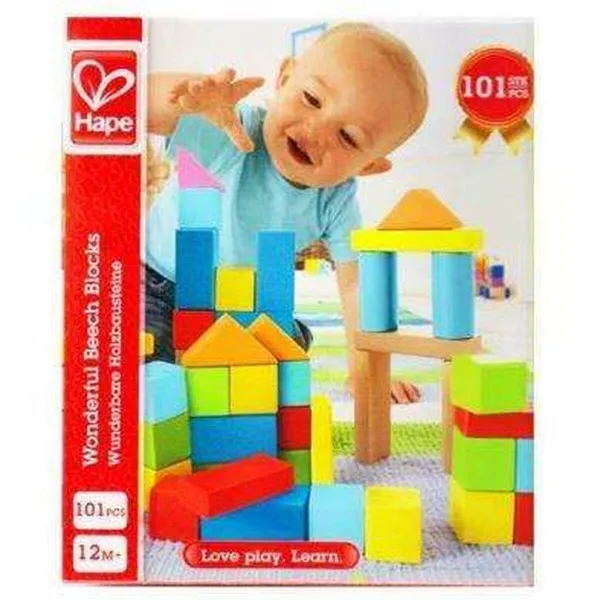 Statymo blokų Žaidimas Hape 101 Dalys 27 x 22 x 13 cm