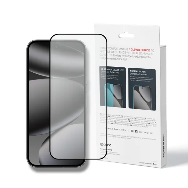 Crong 3D Armour Glass Lite - Full Glue Tempered Glass for Google Pixel 9 Pro / 10 Pro
