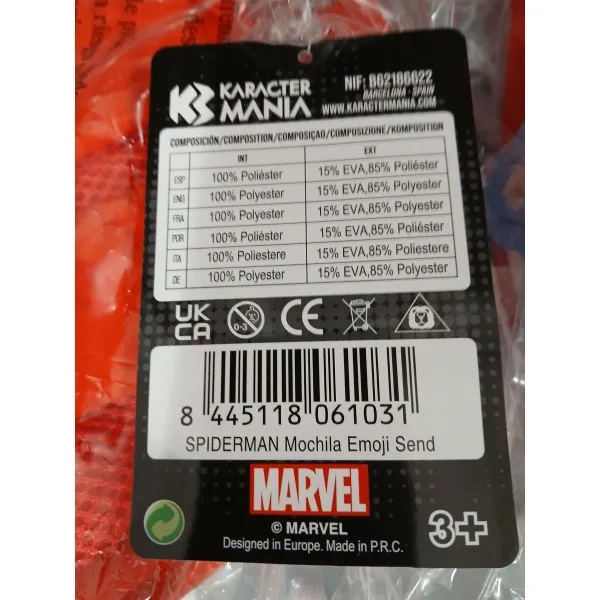 Laste seljakott Spider-Man 20 x 5 cm
