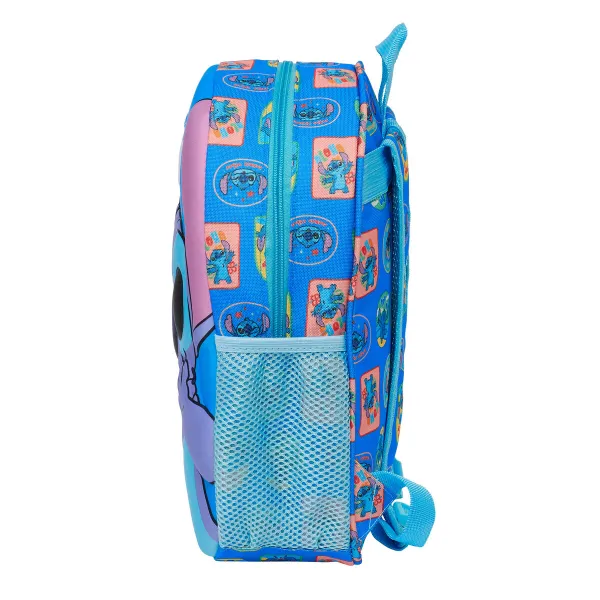 Mokyklinis krepšys Stitch Mėlyna 27 x 33 x 10 cm 3D