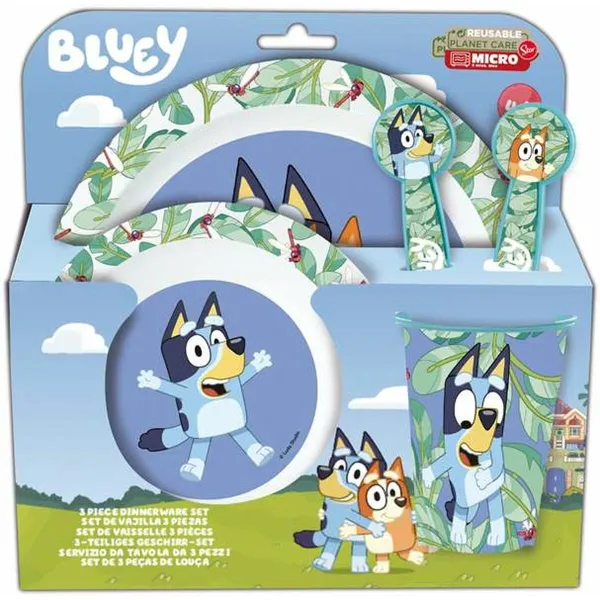 Mazuļu Ēdamrīku Komplekts Bluey Plastmasa Bērnu 5 Daudzums