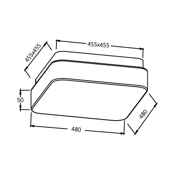 BRY-JADE-SS-SQR-D490-40W-RMT-IP20-CEILING FIXTURE