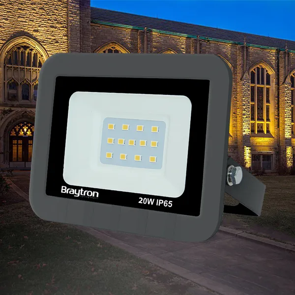 BRY-FLOOD-SD-20W-GRY-3000K-IP65-LED FLOODLIGHT