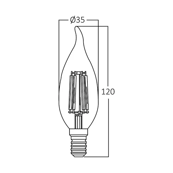 BRY-ADVANCE-4W-E14-C35T-CLR-2700K-LED BULB