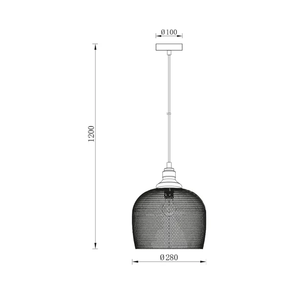 BRY-W006R-1H-1xE27-BLC-PENDANT LIGHT