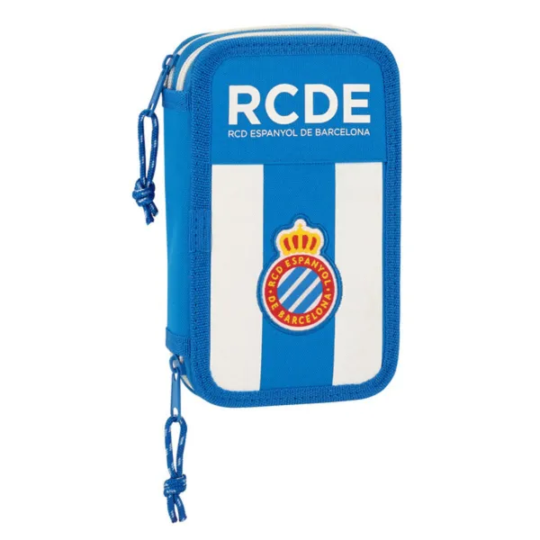 Tuplapenaali RCD Espanyol Sininen Valkoinen 12.5 x 19.5 x 4 cm (28 Kappaletta)