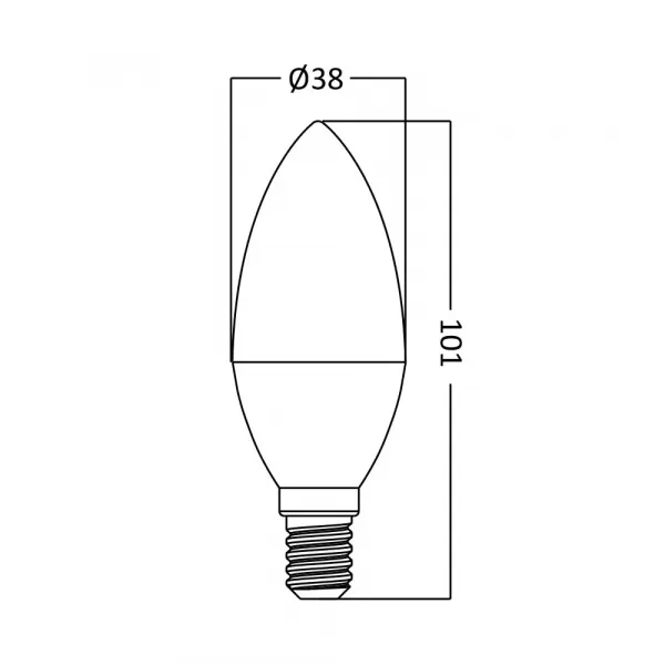 BRY-ADVANCE-7W-E14-C37-6500K-LED BULB