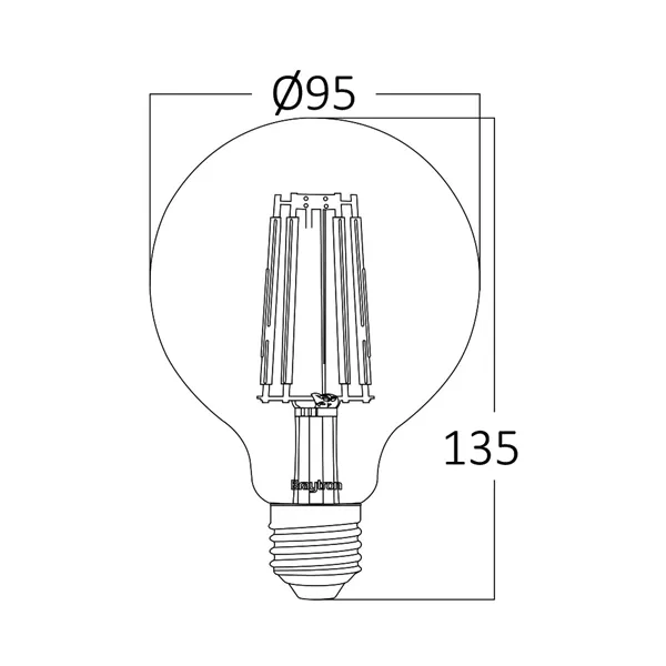 BRY-ADVANCE-6W-E27-G95-AMB-DIM-2200K-LED BULB