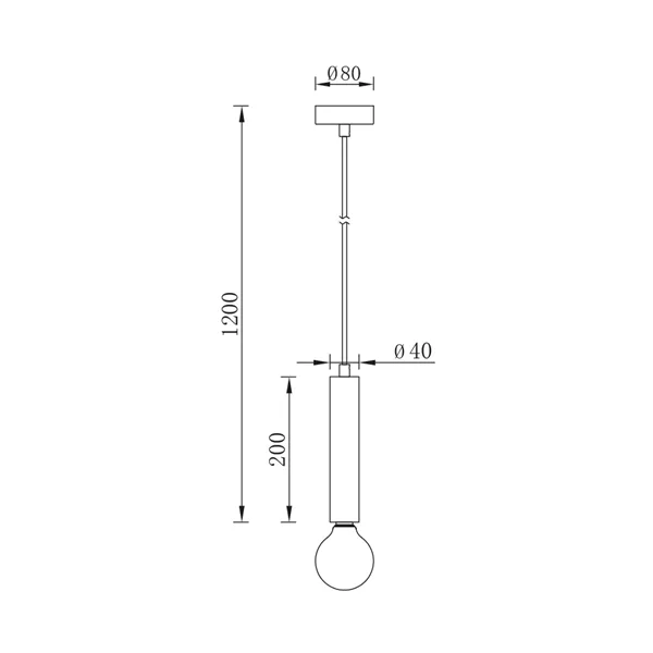 BRY-G005R-1H-1xE27-BLC-PENDANT LIGHT