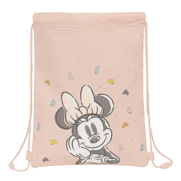 Kuprinė su virvutėmis Minnie Mouse Baby Rožinė 26 x 34 x 1 cm