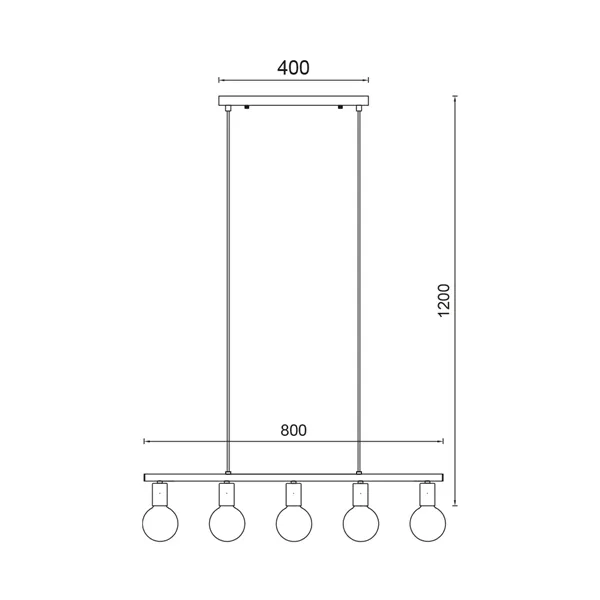 BRY-G006S-5H-5xE27-BLC-PENDANT LIGHT