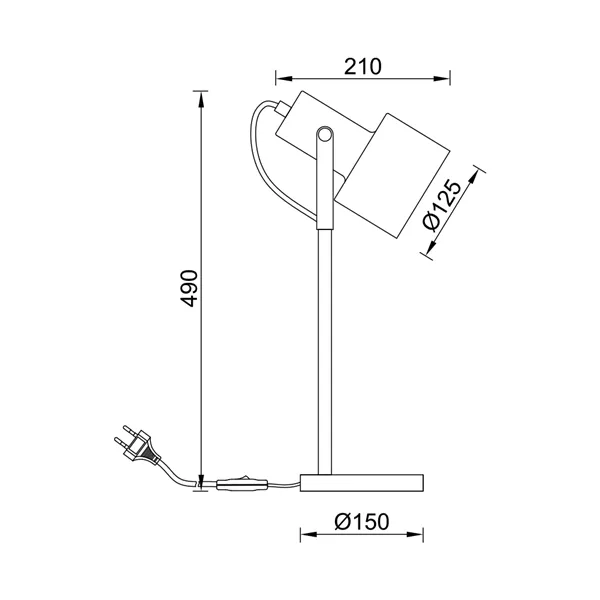 BRY-P001W-1H-1xE27-BLC-TABLE LAMP