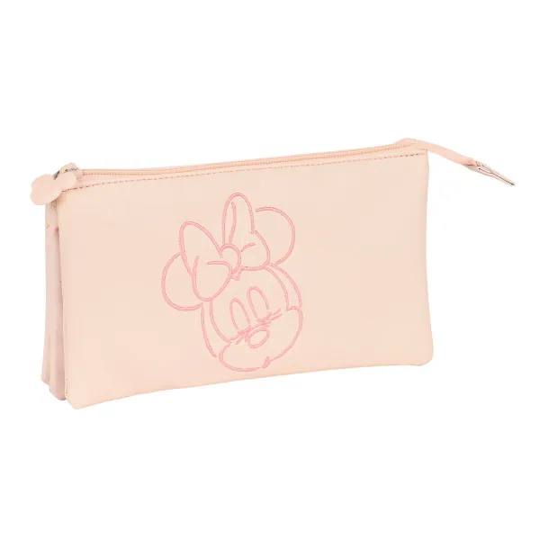 Triple Carry-all Minnie Mouse Baby Pink (22 x 12 x 3 cm)