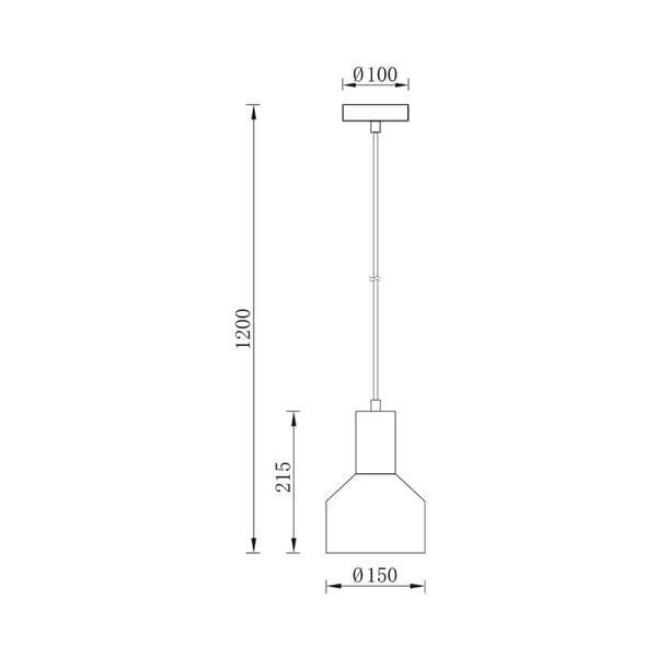 BRY-P001R-1H-1xE27-BLC-PENDANT LIGHT