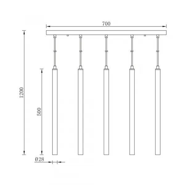 BRY-G007S-5H-5xG9-BLC-PENDANT LIGHT