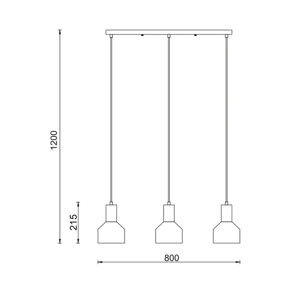 BRY-P001S-3H-3xE27-BLC-PENDANT LIGHT