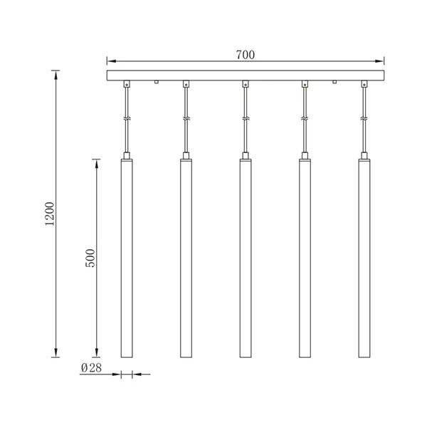 BRY-G007S-5H-5xG9-GLD-PENDANT LIGHT